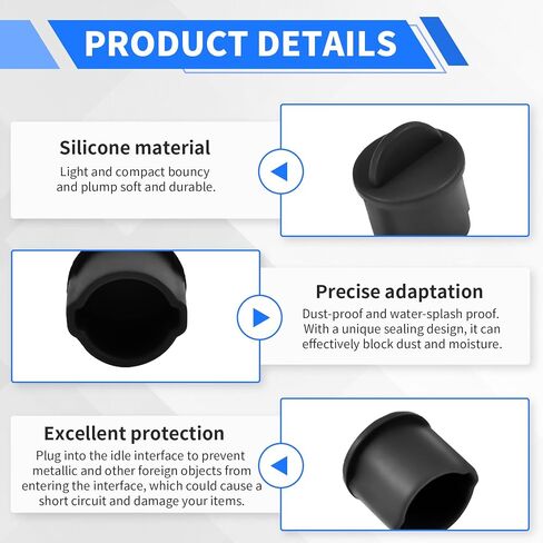 BNC-A Plug Protective Cover 20 Pcs Anti-Dust Protector Caps, Plug Protector Caps for BNC-A Female Ports and Computers Black Silica Gel in Saudi Arabia