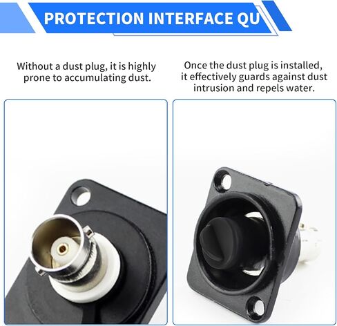 BNC-A Plug Protective Cover 20 Pcs Anti-Dust Protector Caps, Plug Protector Caps for BNC-A Female Ports and Computers Black Silica Gel in Saudi Arabia