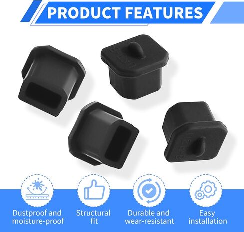 BNC-A Plug Protective Cover 20 Pcs Anti-Dust Protector Caps, Plug Protector Caps for BNC-A Female Ports and Computers Black Silica Gel in Saudi Arabia