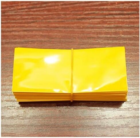 100pcs PVC Heat Shrinkable Sleeve Package Shrink Film, for Battery Outer Packaging Tube Film(Yellow) in Kuwait