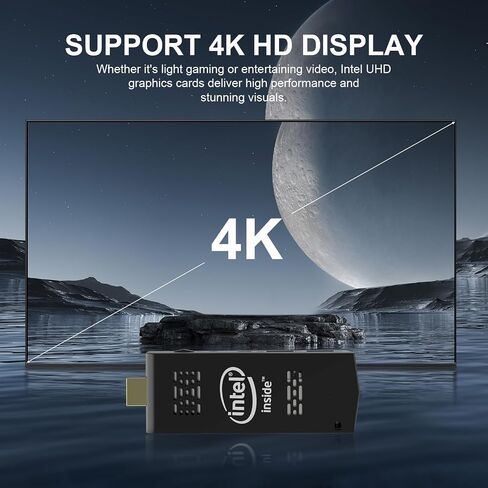 Mini PC Stick with Intel Atom Z8350 & Windows 10 Pro,Mini PC 4GB RAM 128GB ROM,Intel Stick pc Support Auto Power on,HD 4K on Business Office Industrial IOT Media Home in Saudi Arabia