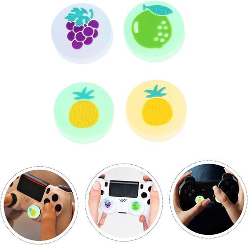 ARTIBETTER 4pcs Switch Thumb Grip Caps Luminous Fruit Design Joystick Covers for Controller Dark Ergonomic Protective in Saudi Arabia