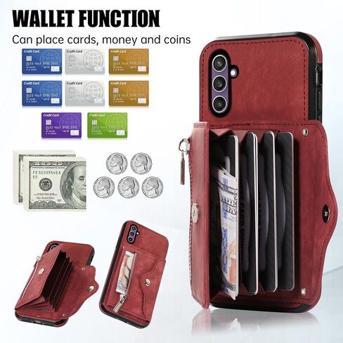 علبة الهاتف لـ Samsung Galaxy S23 Fe 5g Wallet واقي شاشة زجاجي مع Wrist Crossbody Strap Lanyard Card Card Cell S 23 EF S23FE5G S23FE G5 GRAPLE MEN in Saudi Arabia