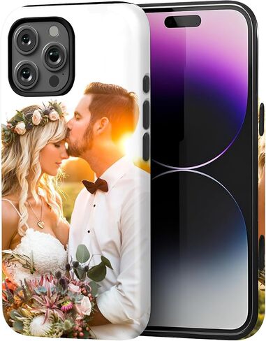 Custom Pictures Phone Case for iPhone 17/16/15/14/13/12/11 Pro Max Mini, Personalized Phone Cases, Customized Photo Black Liquid Silicone Soft Gel Rubber Cover for Birthday Friends Family in Kuwait