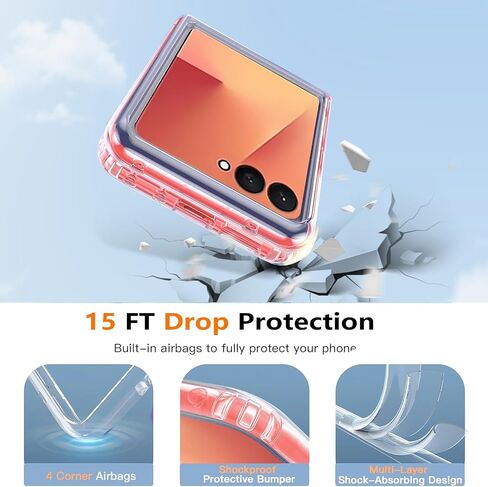 for Samsung Galaxy Z Flip 7 Case,Clear Galaxy Z Flip7 Phone Case Ultra Slim Shockproof TPU Bumper Hard PC Cover for Samsung Galaxy Flip z 7 5G-Crystal Clear in Saudi Arabia