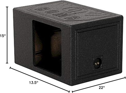 Rockville RQB12 SQ 1.8 Cu Ft Single 12" Side Ported Sub Box Enclosure for Kicker Solo Baric L7S/L7R, MDF, Durable Bedliner Finish, Precision Fit, for Car Audio Enthusiasts in Saudi Arabia