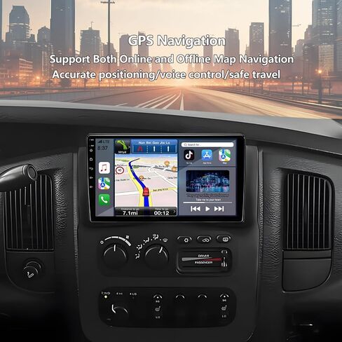 راديو ستيريو للسيارة لدودج رام 1500 2002-2005: ترقية Android 14G+32GB وحدة رأس مع Carplay Android Auto - 9 بوصات شاشة لمس مع Bluetooth WiFi GPS FM DSP in Kuwait
