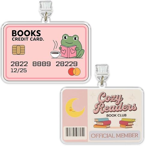 تعيين 2pcs الكتب بطاقة الائتمان ، القراء الدافئين نادي كيندل سحر الغبار سحر قابس الغبار 1.5 بوصة القارئ القارئ نادي الكتب رومانتاسي الضفدع البرق/النوع C أكريليك مواد الملحقات للقراء الإلكترونية in Kuwait