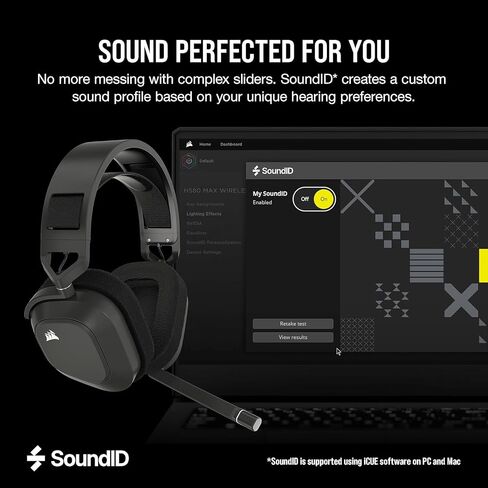 Corsair HS80 MAX - Premium Wireless Bluetooth Gaming Headset, Dolby Atmos, Noise Cancelling, Flip-to-Mute Mic, Streaming, for PC, Mac, PS5, PS4, Mobile - Steel Gray (Renewed) in Saudi Arabia