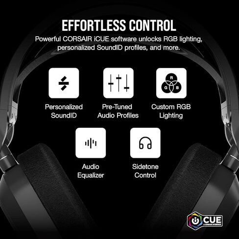 Corsair HS80 MAX - Premium Wireless Bluetooth Gaming Headset, Dolby Atmos, Noise Cancelling, Flip-to-Mute Mic, Streaming, for PC, Mac, PS5, PS4, Mobile - Steel Gray (Renewed) in Saudi Arabia