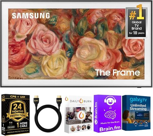 Samsung 65 بوصة الإطار LS03D QLED 4K SMART TV BUNDLE ، HDRAM HDR ، وضع الفنون ، حزمة الجدار النحيف ، Alexa مدمج W/AUX HDMI ، حماية CPS 24 شهر in Saudi Arabia