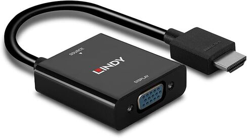 Lindy 38285 0.1 M HDMI إلى VGA ومحول الصوت - أسود in Saudi Arabia