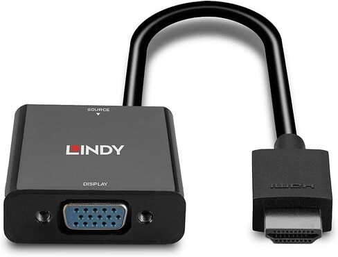 Lindy 38285 0.1 M HDMI إلى VGA ومحول الصوت - أسود in Saudi Arabia