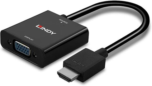Lindy 38285 0.1 M HDMI إلى VGA ومحول الصوت - أسود in Saudi Arabia