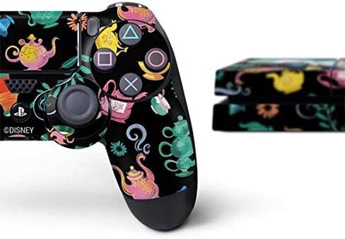 Skinit Skinit Gaming Gaming Skin متوافق مع وحدة التحكم PS4 وحزمة وحدة التحكم - ديزني أليس مرخص رسميًا في بلاد العجائب (الرسوم المتحركة) The Mad Hatter Design in Saudi Arabia