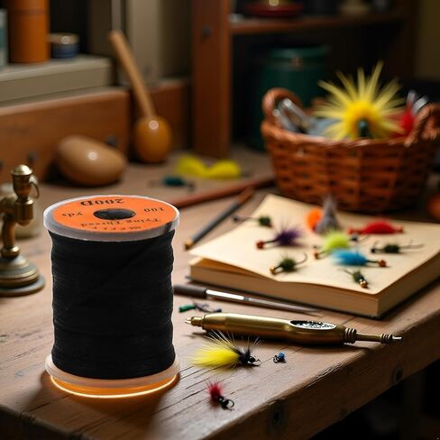 1Pc Black Fly Tying Thread, Fly Tying Thread Fishing Accessories Flies Tying Material Fluorescent 100Yard 200D Bass Fishing Hook Line Tying Materials in Saudi Arabia