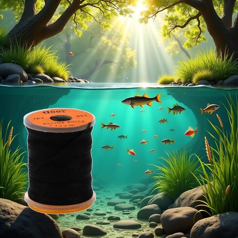 1Pc Black Fly Tying Thread, Fly Tying Thread Fishing Accessories Flies Tying Material Fluorescent 100Yard 200D Bass Fishing Hook Line Tying Materials in Saudi Arabia
