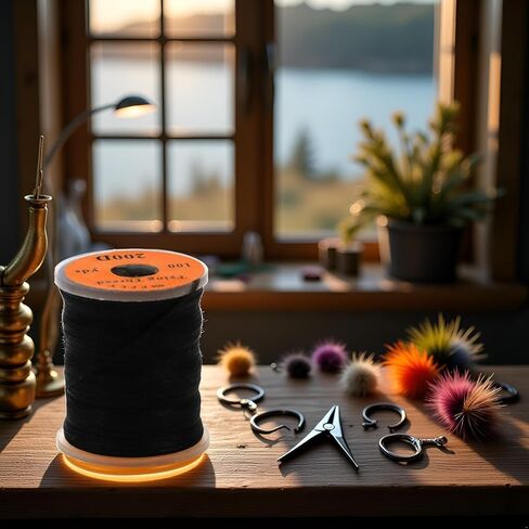 1Pc Black Fly Tying Thread, Fly Tying Thread Fishing Accessories Flies Tying Material Fluorescent 100Yard 200D Bass Fishing Hook Line Tying Materials in Saudi Arabia
