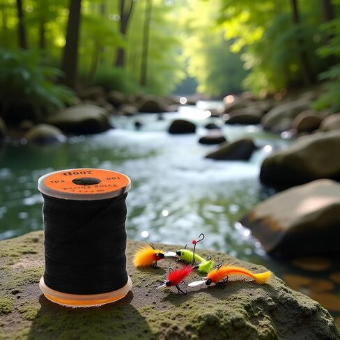 1Pc Black Fly Tying Thread, Fly Tying Thread Fishing Accessories Flies Tying Material Fluorescent 100Yard 200D Bass Fishing Hook Line Tying Materials in Saudi Arabia
