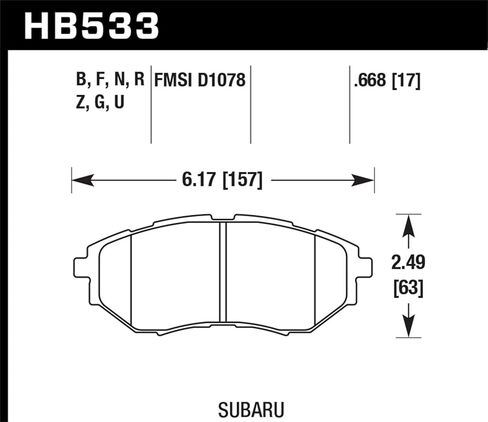 وسادة فرامل قرصية من هوك بيرفورمانس HB533B.668 HPS 5.0 in Saudi Arabia