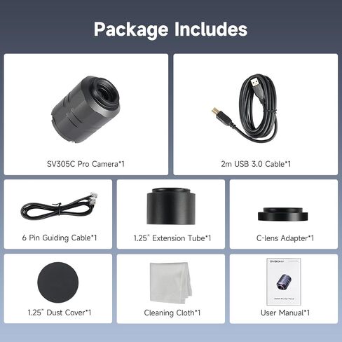 SVBONY SV305 Pro Telescope Camera, 2MP USB3.0 Astronomy Camera, 1.25inch Astronomy Guiding Camera, Telescope Eyepieces for Astrophotography in Saudi Arabia