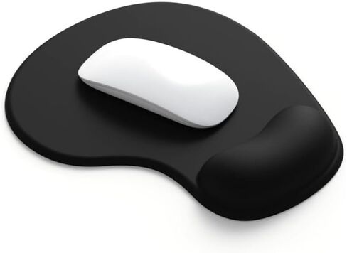 Ergonomic Mouse Pad with Wrist Support, Comfortable Wrist Rest Support and Non-Slip Base Wrist Pain Relief, Smooth Memory Foam Mouse Pad for Computer Gaming Office-Black in Saudi Arabia
