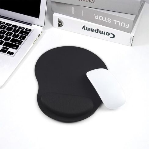 Ergonomic Mouse Pad with Wrist Support, Comfortable Wrist Rest Support and Non-Slip Base Wrist Pain Relief, Smooth Memory Foam Mouse Pad for Computer Gaming Office-Black in Saudi Arabia