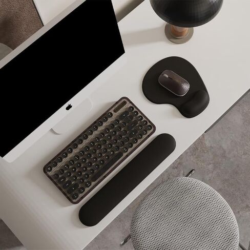 Ergonomic Mouse Pad with Wrist Support, Comfortable Wrist Rest Support and Non-Slip Base Wrist Pain Relief, Smooth Memory Foam Mouse Pad for Computer Gaming Office-Black in Saudi Arabia