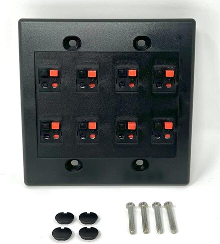 RiteAV 12 Port Speaker Jack Dual Gang Wall Plate for Home Theater - White in Saudi Arabia