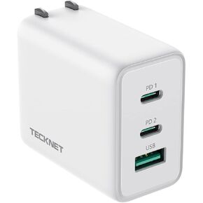 شاحن TECKNET 65W USB C، شواحن من النوع C شحن سريع متعدد المنافذ in Kuwait