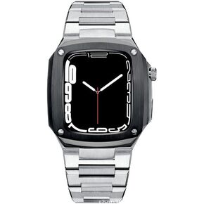 مجموعة سوار حزام سوار سوار مراقبة الفولاذ المقاوم للصدأ ， لفرقة Apple Watch 44mm 40mm 2 3 4 5 6 SE 7 8 9 Series Watch Upgrade Kit in Saudi Arabia