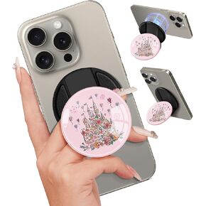 قبضة الهاتف المغناطيسية kidcube متوافقة مع Magsafe - قبضة الهاتف الخليوي حامل Ring Magnet Accstand Assorable for iPhone 16 Pro Max/16/15/14/13/12 Series Cute Kawaii Flowers Cat in Kuwait