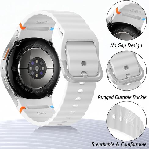 6 حزمة سبورت باند متوافقة مع Samsung Galaxy Watch 7 Band 40mm 44mm ، لا يوجد حزام سيليكون ناعم لمجرة Galaxy Watch 6 5 4 Fe/Galaxy Watch 6/4 Classic 47mm 43mm 46mm 42mm/Watch 5 Pro 45mm Men نساء in Saudi Arabia