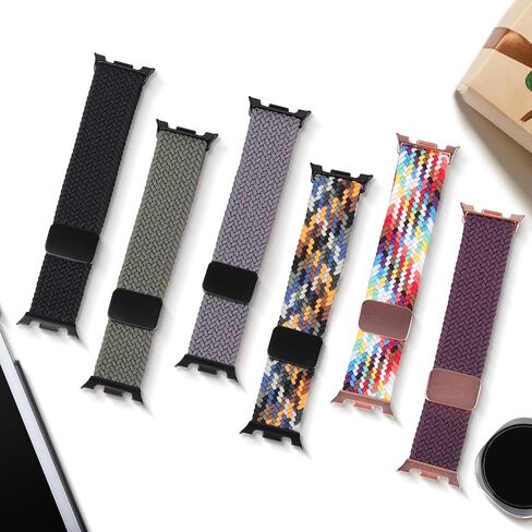 عصابات مغناطيسية مضفر لـ Samsung Galaxy Watch 8 Band 40mm 44mm/8 Classic 46 Mm Women/Men ، Flust Nylon Fabric One Click No Gap Sport Strap لـ Samsung Galaxy Watch 8 Classic Band 46mm/8 44 Mm 40 Mm in Kuwait