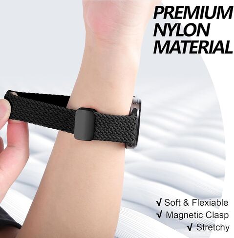 عصابات مغناطيسية مضفر لـ Samsung Galaxy Watch 8 Band 40mm 44mm/8 Classic 46 Mm Women/Men ، Flust Nylon Fabric One Click No Gap Sport Strap لـ Samsung Galaxy Watch 8 Classic Band 46mm/8 44 Mm 40 Mm in Kuwait