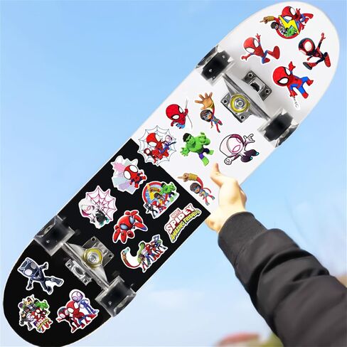 50pcs Cartoon Spider-Man Stickers for Kids,Lovely Hero and His Amazing Friends Vinyl Waterproof Decal for Water Bottle Laptop Toy Sticker for DIY Decorate Bumper Hat Party Supplies Kids Teens Gifts in Kuwait