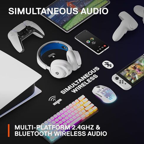 STEELSERIES ARCTIS NOVA 7P ألعاب متعددة الأنظمة اللاسلكية وسماعات الرأس المحمولة - نظام نوفا الصوتي - 2.4 جيجا هرتز وبلوتوث في وقت واحد - بطارية 38 ساعة - USB -C - MIC MIC in Kuwait