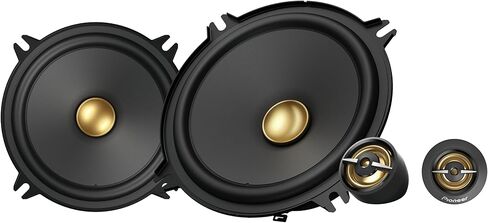 PIONEER TS-A1301C, 2-Way Component Car Audio Speakers, Full Range, Clear Sound Quality, Easy Installation and Enhanced Bass Response, Black and Gold Colored 5.25" Round Speakers in Saudi Arabia