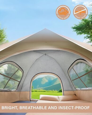 Instant Tent Person - Automatic Pop Up Camping Tent/Silver Coating UV Protection, Waterproof Portable for Backpacking & Camping with Carring Bag(Easy Setup & Fold) in Saudi Arabia
