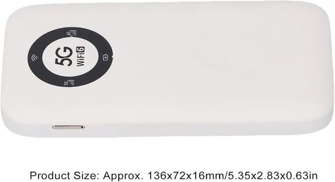 Zunate 5G WiFimobile Hotspot للسفر ، جهاز نقاط HOTIBLE المحمولة مع توافق بطاقة SIM ، 16 جهاز متصل ، 2.4 جيجا هرتز ، 5.8 جيجا هرتز ، 7100 مللي أمبير (أبيض) in Saudi Arabia
