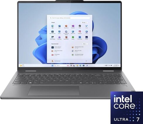 Lenovo Yoga 7 16 2-in-1 AI PC Laptop 16" WUXGA IPS Touch Glossy Intel 12-core Ultra 7 155U 16GB RAM 1TB SSD Backlit Fingerprint Thunderbolt FHD IR Privacy Camera Win11Pro + 3-in-1 Accessories in Saudi Arabia