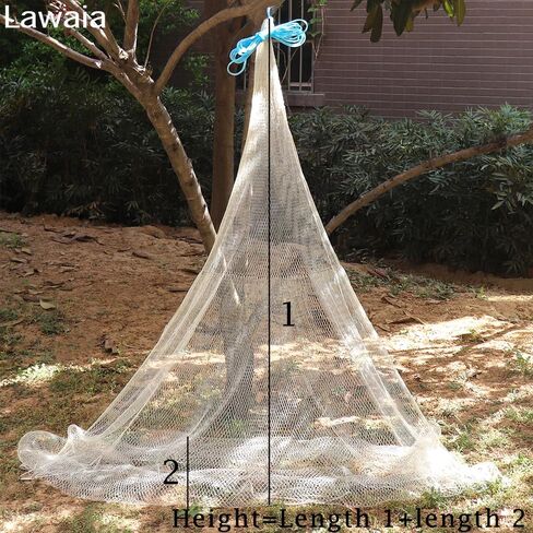Lawaia التقليدية لصيد الأسماك المصبوب الشبكة المتعددة الخطوط الشباك مع شبكة قلادة الصلب يدوية رمي الأسماك شبكة نايلون بيضاء شبكة صغيرة in Kuwait