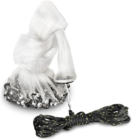 Hand Cast Net - Casting Nets for Fishing - Premium Fish Traps for Large Minnow Bait - Bait Net for Lakes, Rivers, Ocean, Salt & Freshwater, 1lbs/Ft in Saudi Arabia