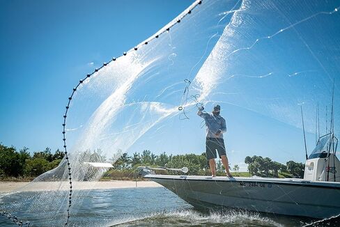 Hand Cast Net - Casting Nets for Fishing - Premium Fish Traps for Large Minnow Bait - Bait Net for Lakes, Rivers, Ocean, Salt & Freshwater, 1lbs/Ft in Saudi Arabia