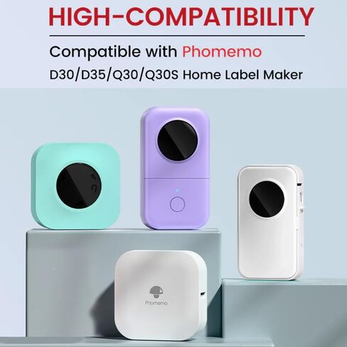 Phomemo D30 Continuous Labels, D35 Q30 Q31 Q32 Q30S Long Label Tape, Black on Green, Orange, Lavender Sticker Thermal Paper Self-Adhesive D30 Label Tape, 15 x 6m (19/32 x 2367/32) Long Tape, 3-Roll in Saudi Arabia