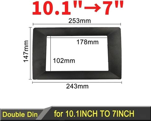 تثبيت مزدوج DIN Multi Dash Kit10.1inch إلى 7 بوصة أسود in Saudi Arabia
