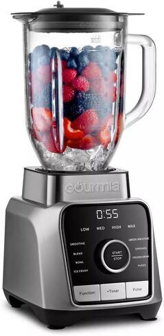 Gourmias Digital Kitchen Blender & Food Processor مع 8 برامج مزيج ، 4 سرعات ونبض ، محرك 1500 واط ، قفل مؤقت ومضمّن ، عبث مستدير ، جرة آمنة غسالة الصحون ، أجهزة المنزل المدمجة in Saudi Arabia