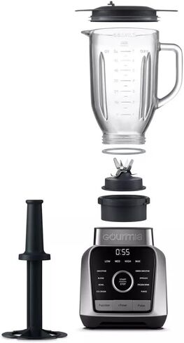 Gourmias Digital Kitchen Blender & Food Processor مع 8 برامج مزيج ، 4 سرعات ونبض ، محرك 1500 واط ، قفل مؤقت ومضمّن ، عبث مستدير ، جرة آمنة غسالة الصحون ، أجهزة المنزل المدمجة in Saudi Arabia
