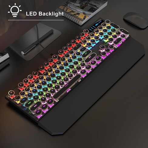 لوحة مفاتيح الألعاب الميكانيكية الآلة للآلة والسرد الفأر ، لوحة مفاتيح RGB RGB Rainbow Backlit Wired For Game and Office ، للكمبيوتر المحمول Windows ، والمفاتيح الحمراء (الوردي) in Kuwait