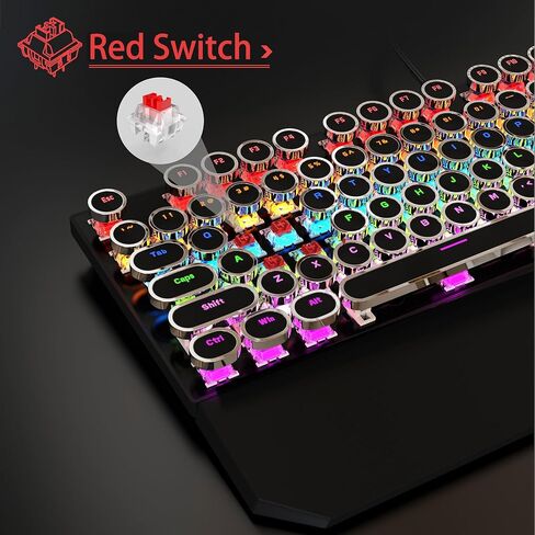 لوحة مفاتيح الألعاب الميكانيكية الآلة للآلة والسرد الفأر ، لوحة مفاتيح RGB RGB Rainbow Backlit Wired For Game and Office ، للكمبيوتر المحمول Windows ، والمفاتيح الحمراء (الوردي) in Kuwait
